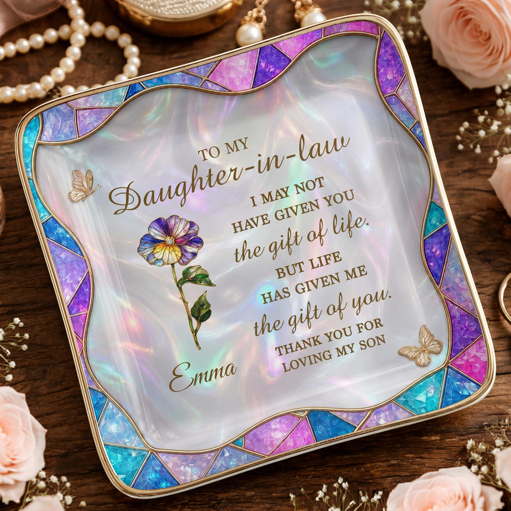 Personalized Ceramic Jewelry Dish Custom Gift for Daughter-in-Law Jewelry Dish GradoCreations