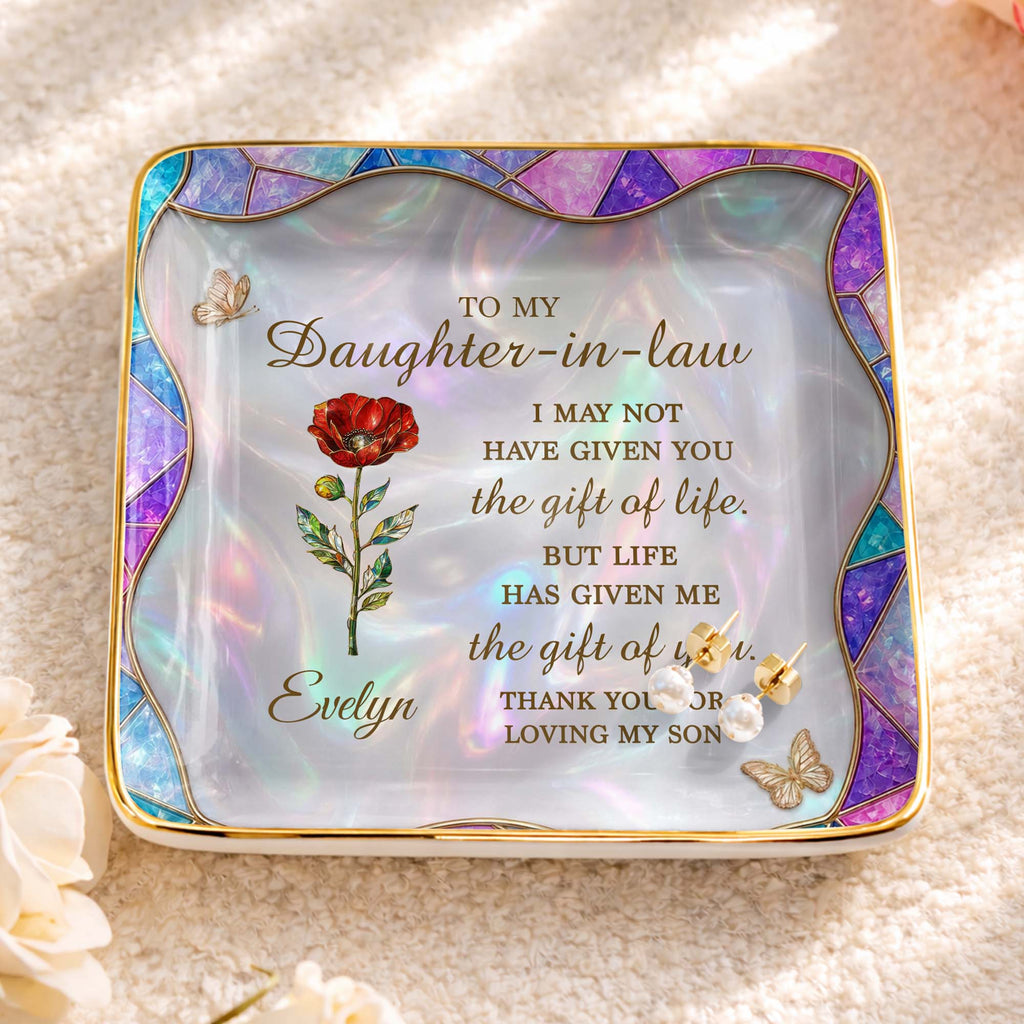 Personalized Ceramic Jewelry Dish Custom Gift for Daughter-in-Law Jewelry Dish GradoCreations