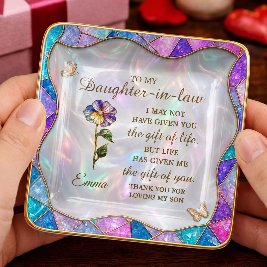 Personalized Ceramic Jewelry Dish Custom Gift for Daughter-in-Law Jewelry Dish GradoCreations