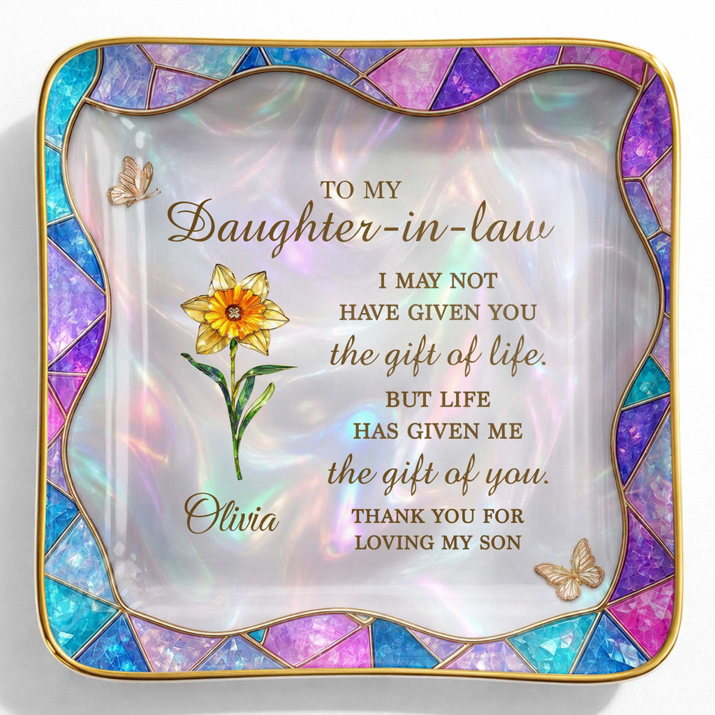 Personalized Ceramic Jewelry Dish Custom Gift for Daughter-in-Law Jewelry Dish GradoCreations