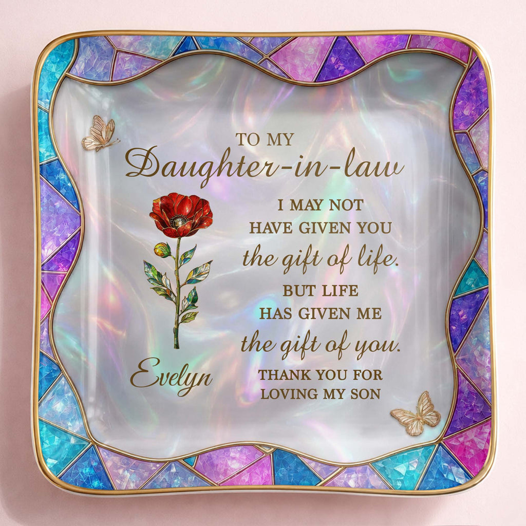 Personalized Ceramic Jewelry Dish Custom Gift for Daughter-in-Law Jewelry Dish GradoCreations