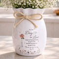 Personalized Ceramic Flower Vase Custom Gift for Daughter-in-law Ribbon Tie Ceramic Flower Vase GradoCreations
