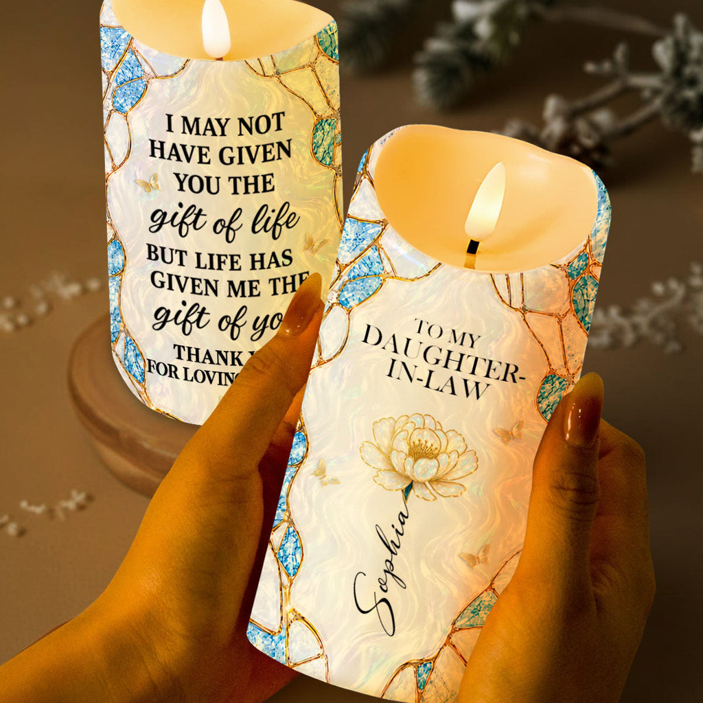 Personalized Flameless LED Candle Custom Name Gift for Daughter-in-Law LED Candle GradoCreations
