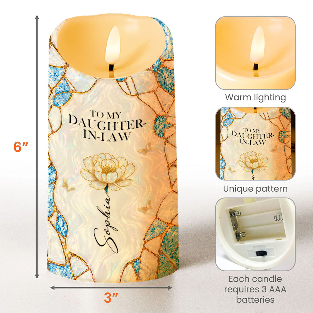 Personalized Flameless LED Candle Custom Name Gift for Daughter-in-Law LED Candle GradoCreations