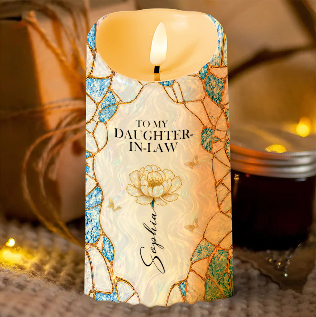 Personalized Flameless LED Candle Custom Name Gift for Daughter-in-Law LED Candle GradoCreations