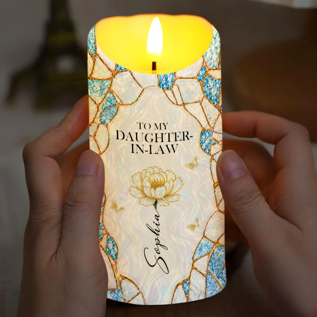 Personalized Flameless LED Candle Custom Name Gift for Daughter-in-Law LED Candle GradoCreations