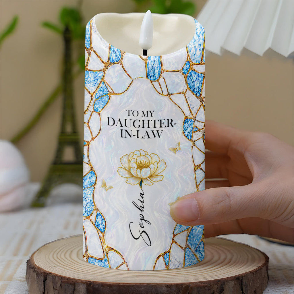 Personalized Flameless LED Candle Custom Name Gift for Daughter-in-Law LED Candle GradoCreations