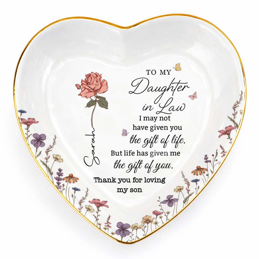 Personalized Heart Jewelry Dish Custom Name Gift for Daughter in Law Heart Jewelry Dish GradoCreations