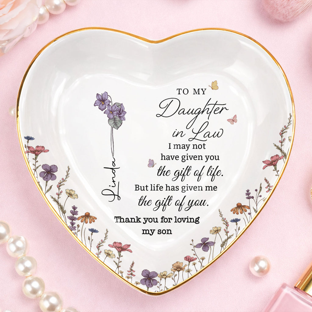 Personalized Heart Jewelry Dish Custom Name Gift for Daughter in Law Heart Jewelry Dish GradoCreations