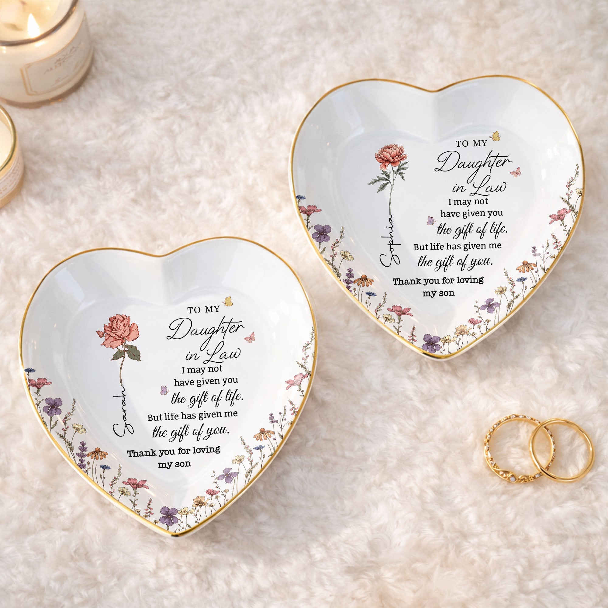 Personalized Heart Jewelry Dish Custom Name Gift for Daughter in Law Heart Jewelry Dish GradoCreations