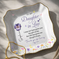 Personalized Lace Jewelry Dish Custom Name Gift for Daughter-in-Law Lace Square Jewelry Dish GradoCreations