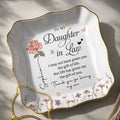 Personalized Lace Jewelry Dish Custom Name Gift for Daughter-in-Law Lace Square Jewelry Dish GradoCreations