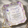 Personalized Lace Jewelry Dish Custom Name Gift for Daughter-in-Law Lace Square Jewelry Dish GradoCreations