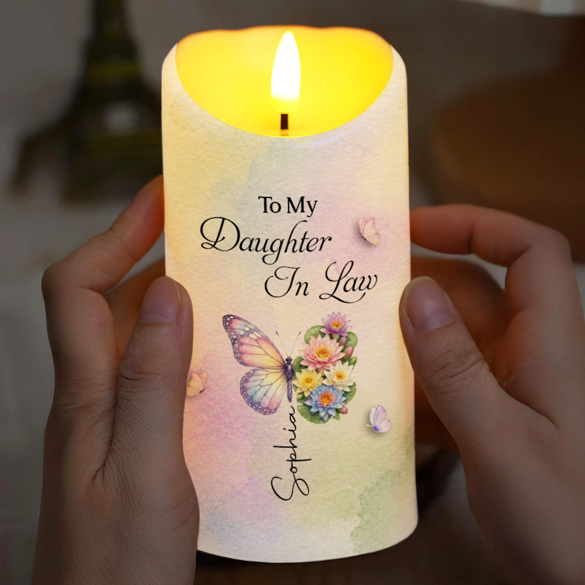 Personalized LED Candle Custom Name Gift for Daughter-in-Law LED Candle GradoCreations