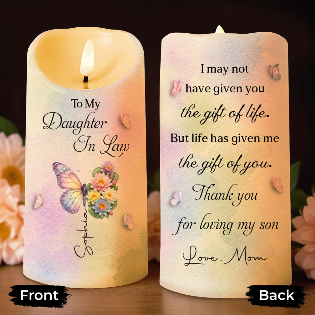 Personalized LED Candle Custom Name Gift for Daughter-in-Law LED Candle GradoCreations