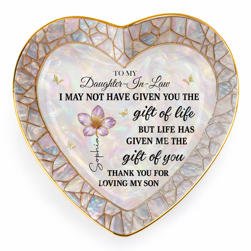 Personalized Heart Jewelry Dish Custom Name Gift for Daughter-in-Law Heart Jewelry Dish GradoCreations