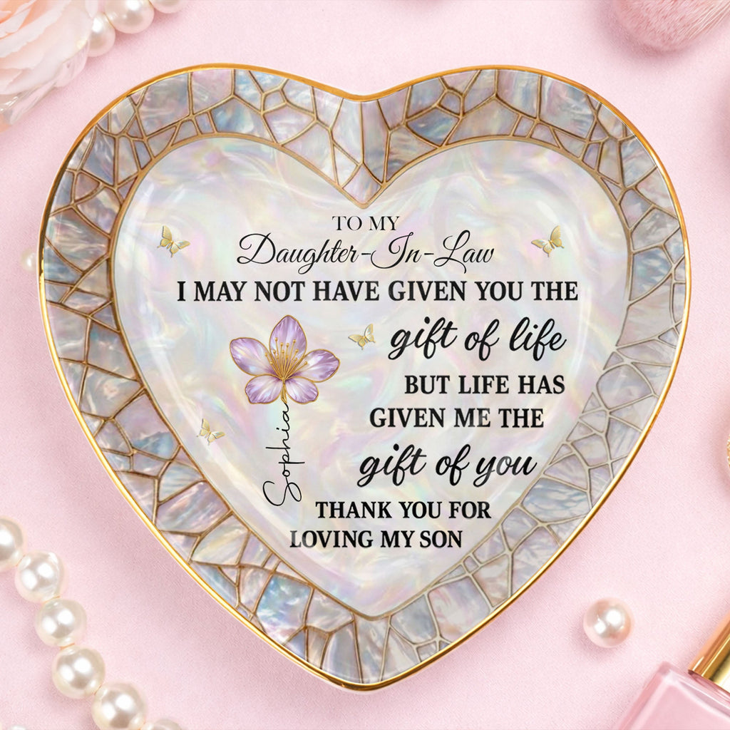 Personalized Heart Jewelry Dish Custom Name Gift for Daughter-in-Law Heart Jewelry Dish GradoCreations