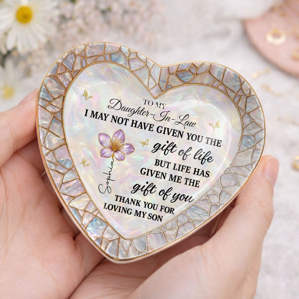 Personalized Heart Jewelry Dish Custom Name Gift for Daughter-in-Law Heart Jewelry Dish GradoCreations