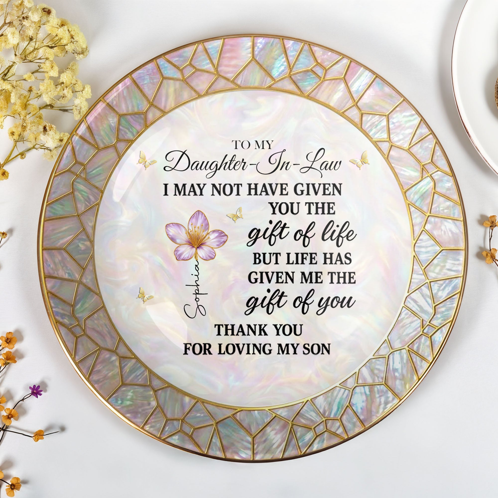 Personalized Jewelry Dish Custom Message for Daughter-in-Law Gift Jewelry Dish GradoCreations