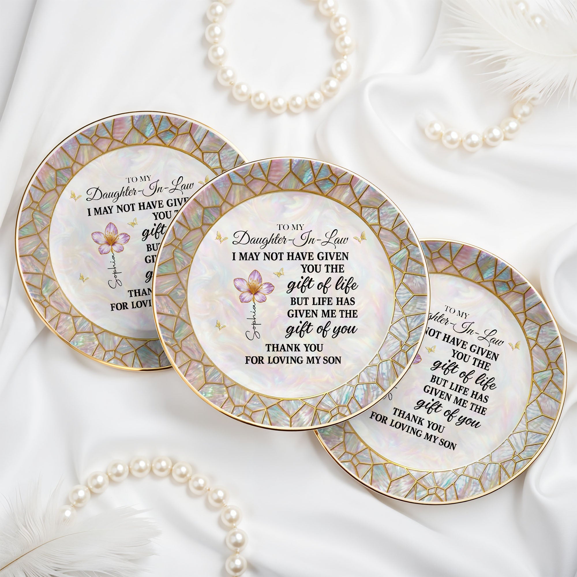 Personalized Jewelry Dish Custom Message for Daughter-in-Law Gift Jewelry Dish GradoCreations