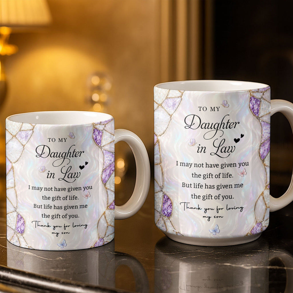 Personalized Coffee Mug Birth Month Flower Gift for Daughter-in-Law Edge-to-edge Mug GradoCreations