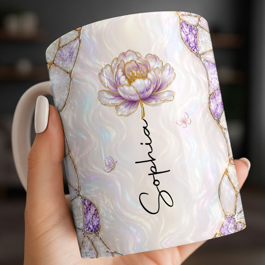 Personalized Coffee Mug Birth Month Flower Gift for Daughter-in-Law Edge-to-edge Mug GradoCreations