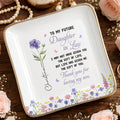 Personalized Ceramic Jewelry Dish Birth Month Flower Gift for Future Daughter-In-Law Jewelry Dish GradoCreations
