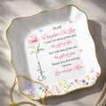 Personalized Lace Jewelry Dish Custom Name Gift for Daughter-in-Law Lace Square Jewelry Dish GradoCreations