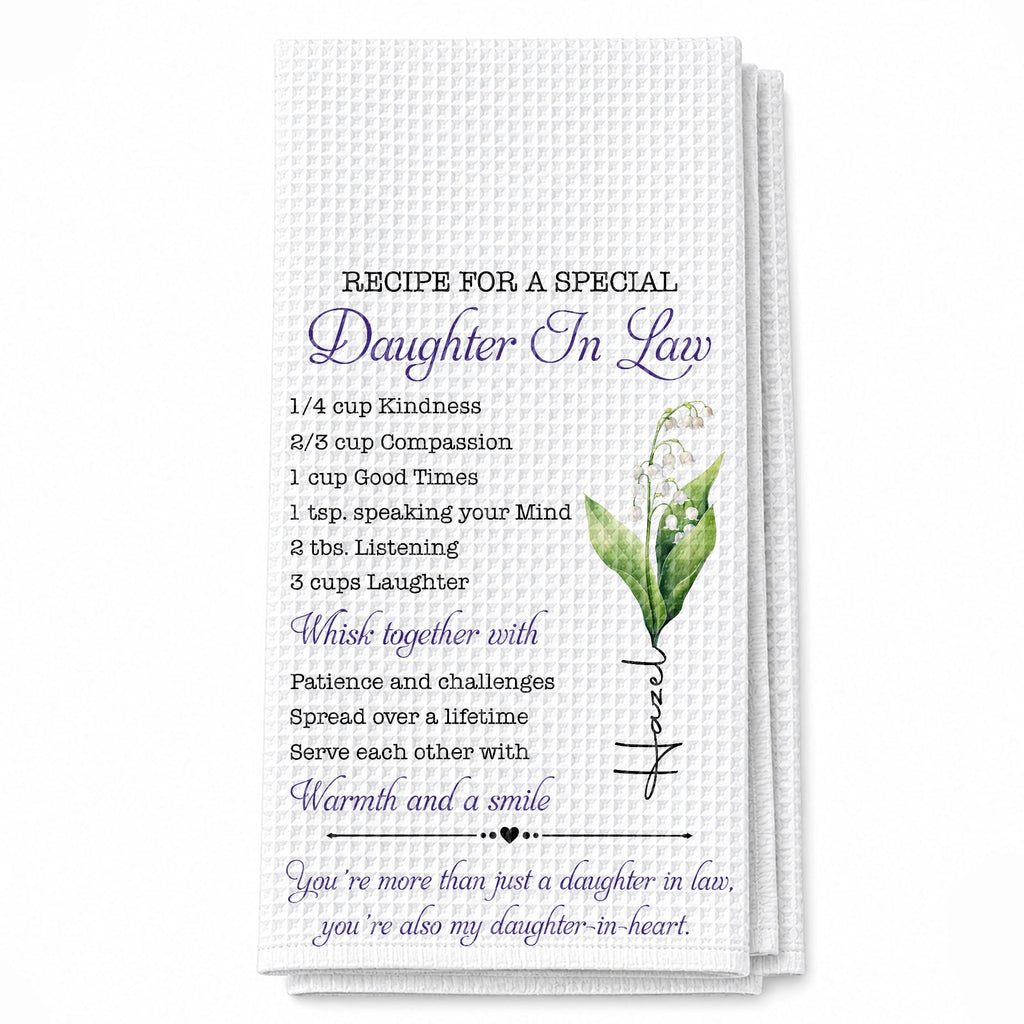 Personalized Kitchen Towel Recipe for Daughter-in-Law Gift