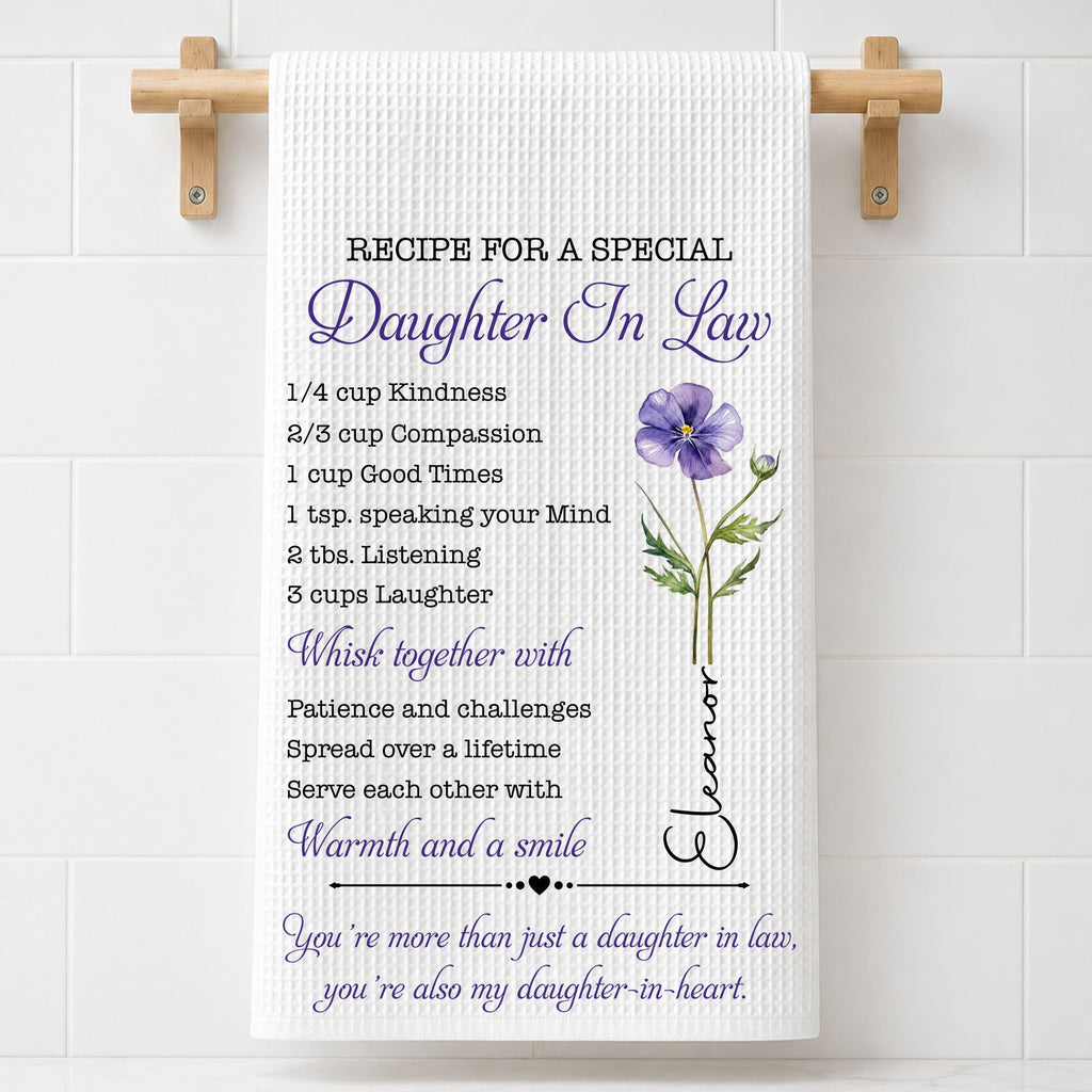Personalized Kitchen Towel Recipe for Daughter-in-Law Gift