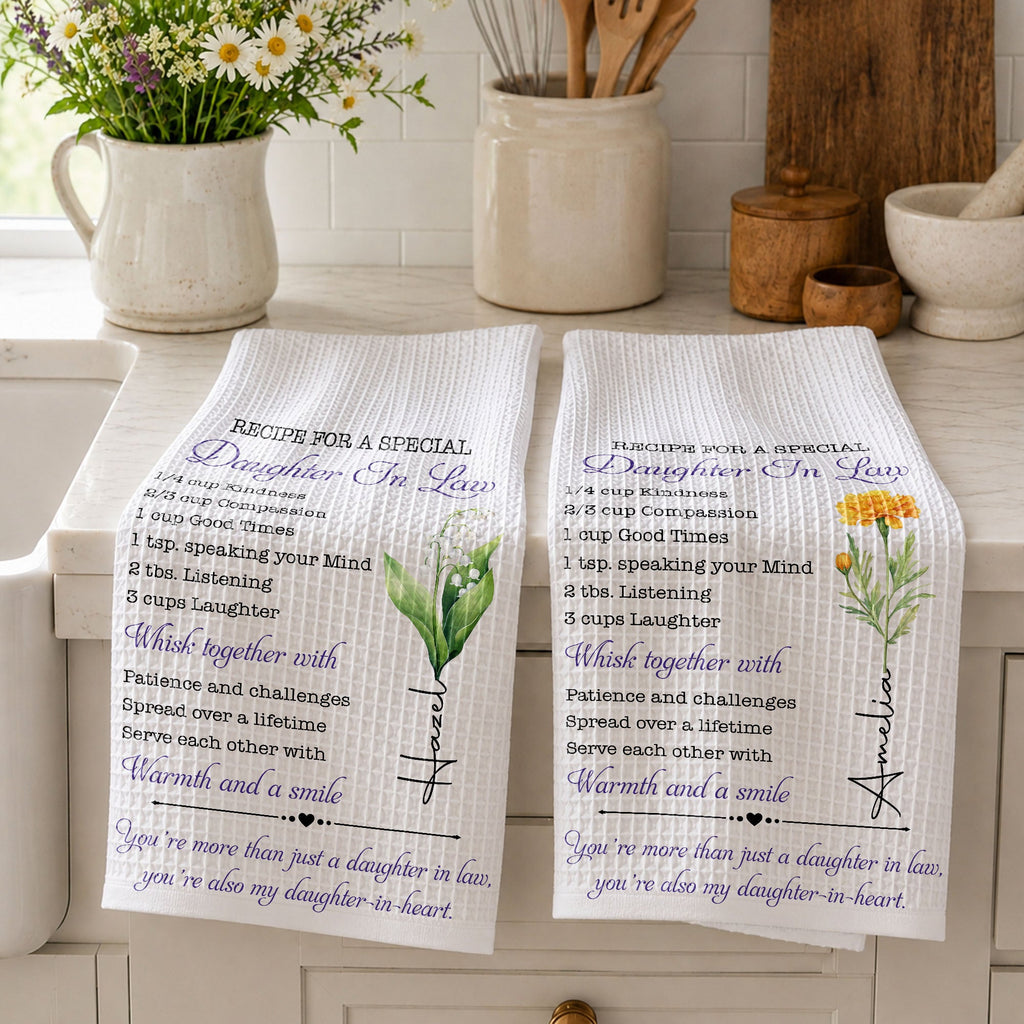 Personalized Kitchen Towel Recipe for Daughter-in-Law Gift