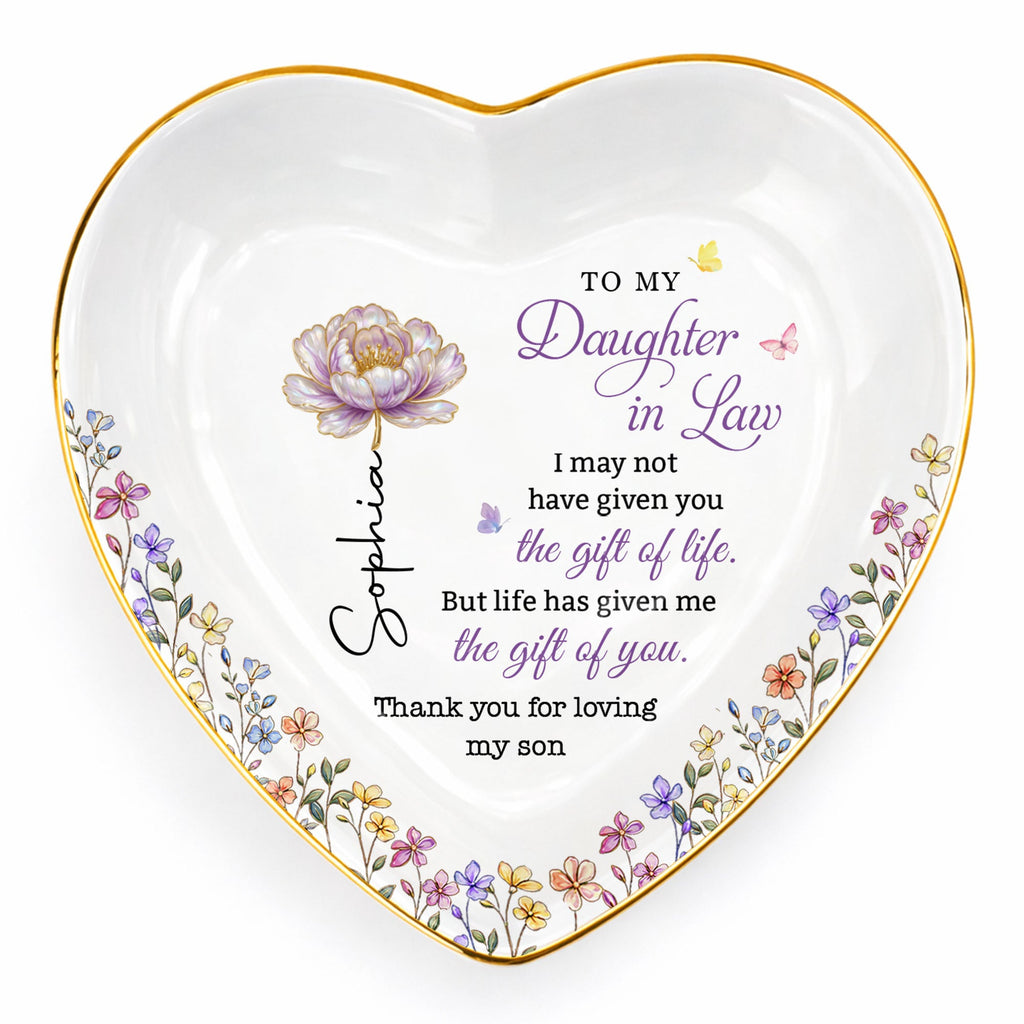 Personalized Heart Jewelry Dish Custom Name Gift for Daughter-in-Law Heart Jewelry Dish GradoCreations