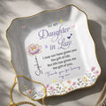 Personalized Lace Jewelry Dish Custom Gift for Daughter-in-Law Lace Square Jewelry Dish GradoCreations