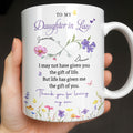 Personalized Coffee Mug Custom Flowers Gift for Daughter-in-Law Edge-to-edge Mug GradoCreations