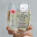 Personalized Stemless Wine Glass Birth Month Flower Gift for Daughter-in-Law Wine Glasses GradoCreations