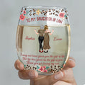 Personalized Stemless Wine Glass Custom Name Gift for Daughter-In-Law