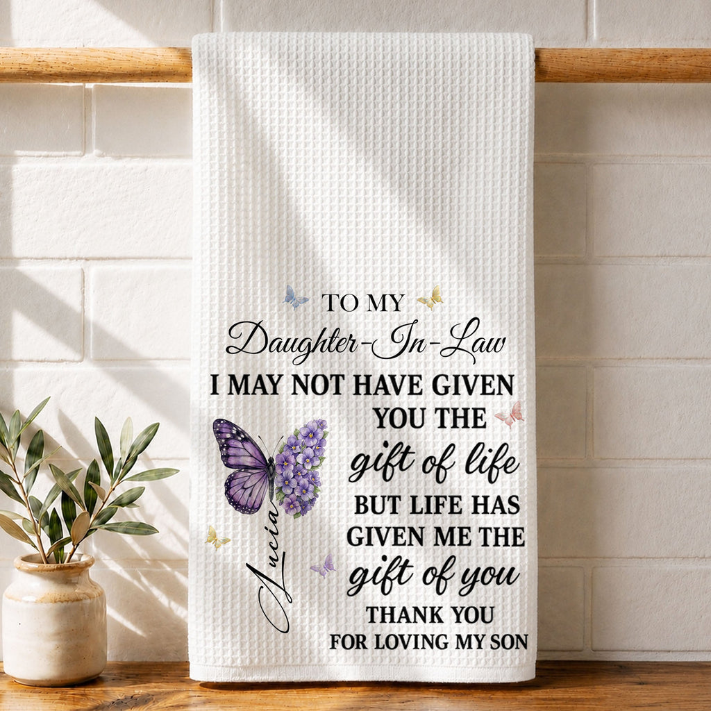 Personalized Kitchen Towel Custom Towel Gift for Daughter-In-Law Kitchen Towel GradoCreations