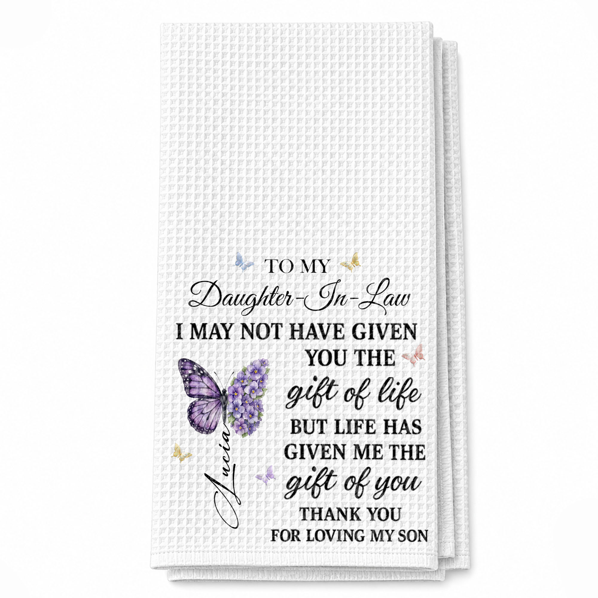 Personalized Kitchen Towel Custom Towel Gift for Daughter-In-Law Kitchen Towel GradoCreations