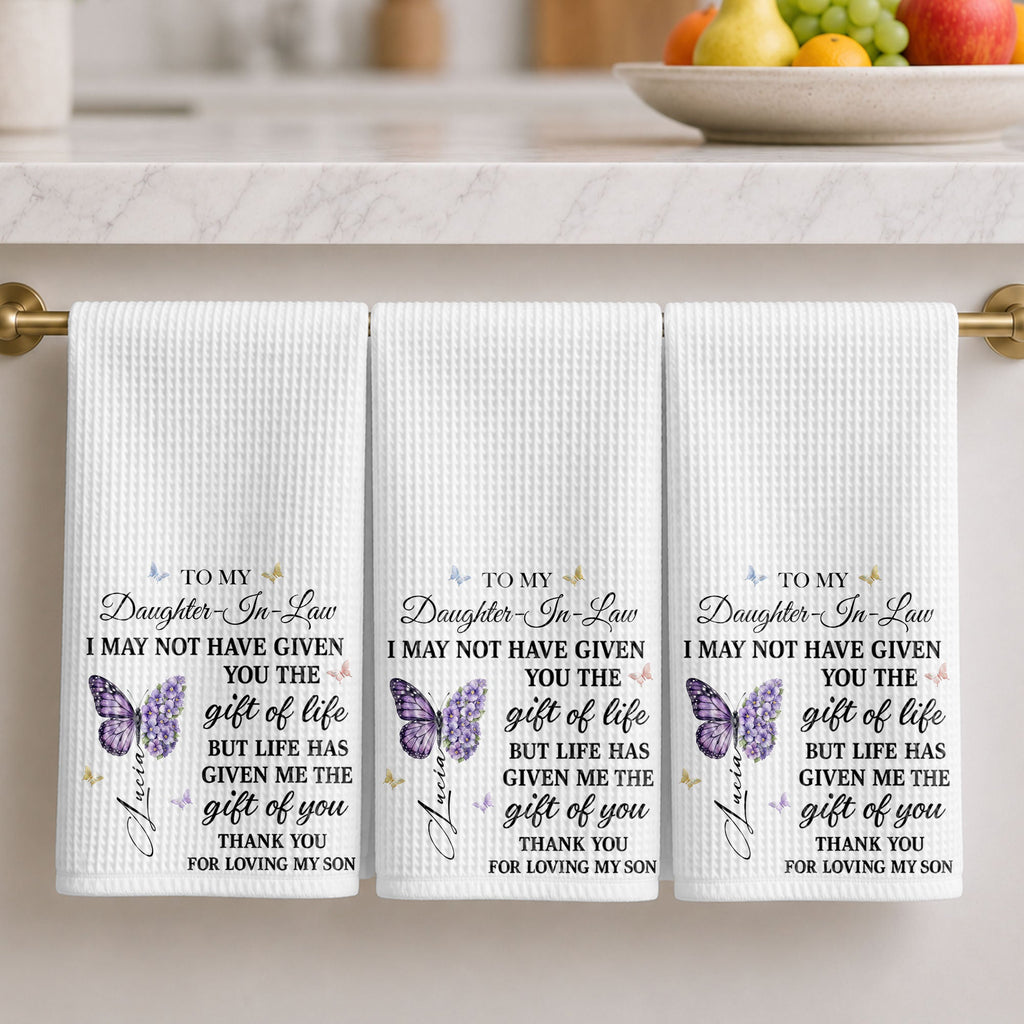 Personalized Kitchen Towel Custom Towel Gift for Daughter-In-Law Kitchen Towel GradoCreations