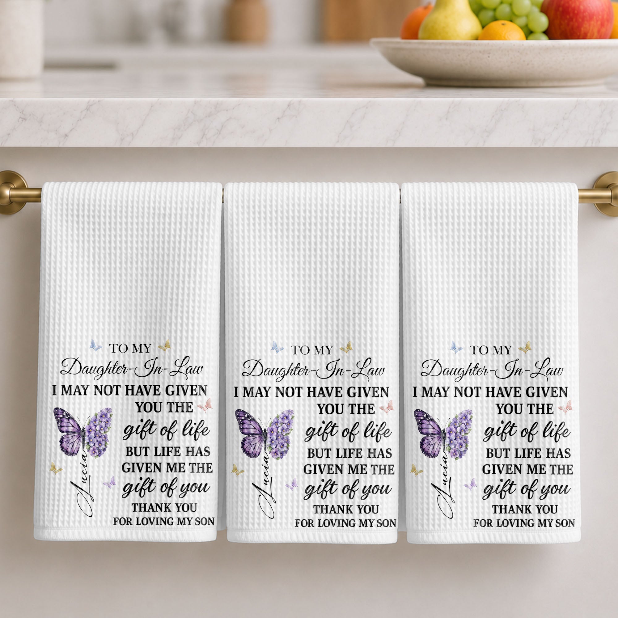 Personalized Kitchen Towel Custom Towel Gift for Daughter-In-Law Kitchen Towel GradoCreations