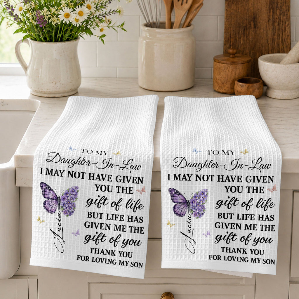 Personalized Kitchen Towel Custom Towel Gift for Daughter-In-Law Kitchen Towel GradoCreations