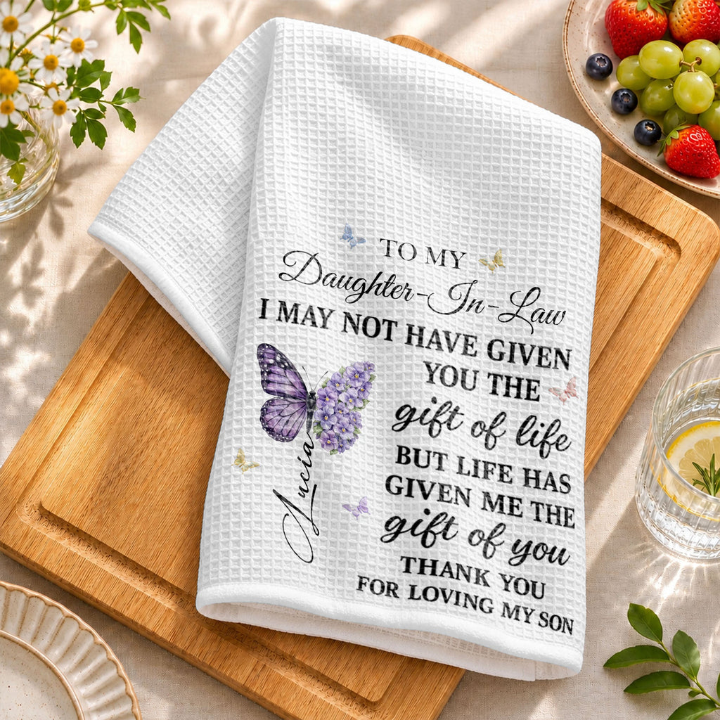 Personalized Kitchen Towel Custom Towel Gift for Daughter-In-Law Kitchen Towel GradoCreations