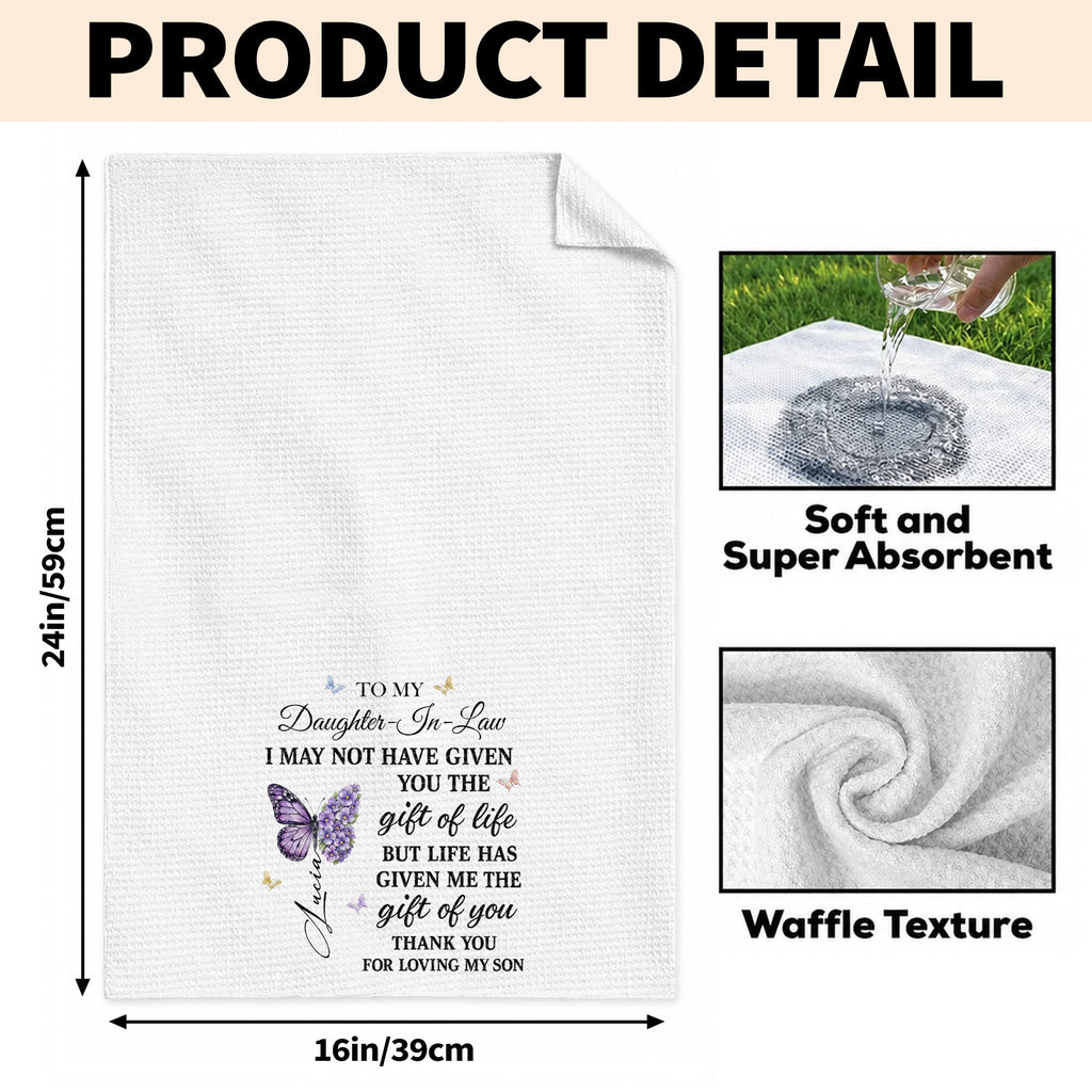 Personalized Kitchen Towel Custom Towel Gift for Daughter-In-Law Kitchen Towel GradoCreations