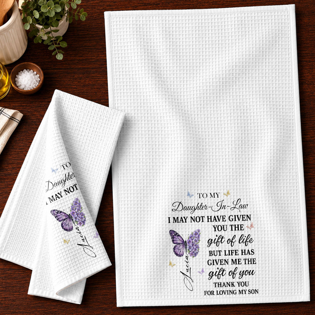 Personalized Kitchen Towel Custom Towel Gift for Daughter-In-Law Kitchen Towel GradoCreations