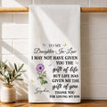 Personalized Kitchen Towel Custom Flower Design Gift for Daughter-in-Law Kitchen Towel GradoCreations