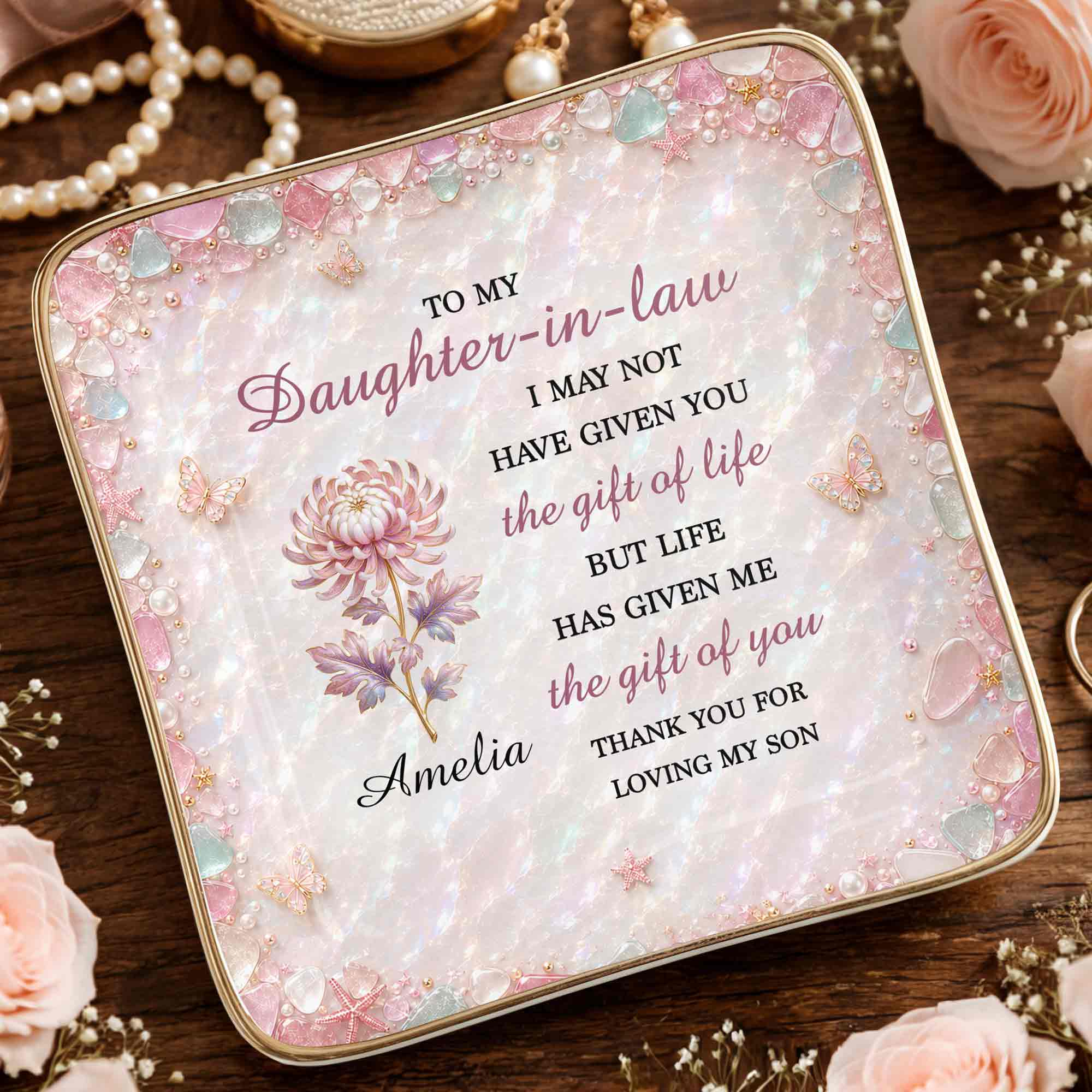 Personalized Ceramic Jewelry Dish Custom Name Gift for Daughter-in-Law Jewelry Dish GradoCreations