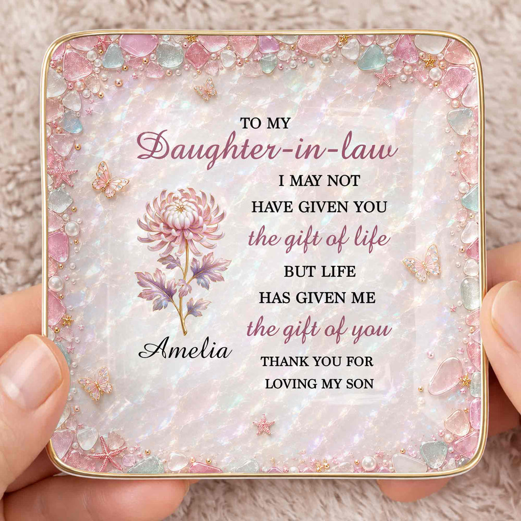 Personalized Ceramic Jewelry Dish Custom Name Gift for Daughter-in-Law Jewelry Dish GradoCreations