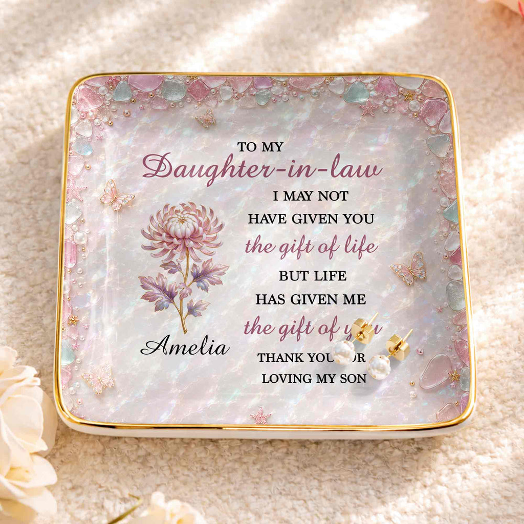 Personalized Ceramic Jewelry Dish Custom Name Gift for Daughter-in-Law Jewelry Dish GradoCreations