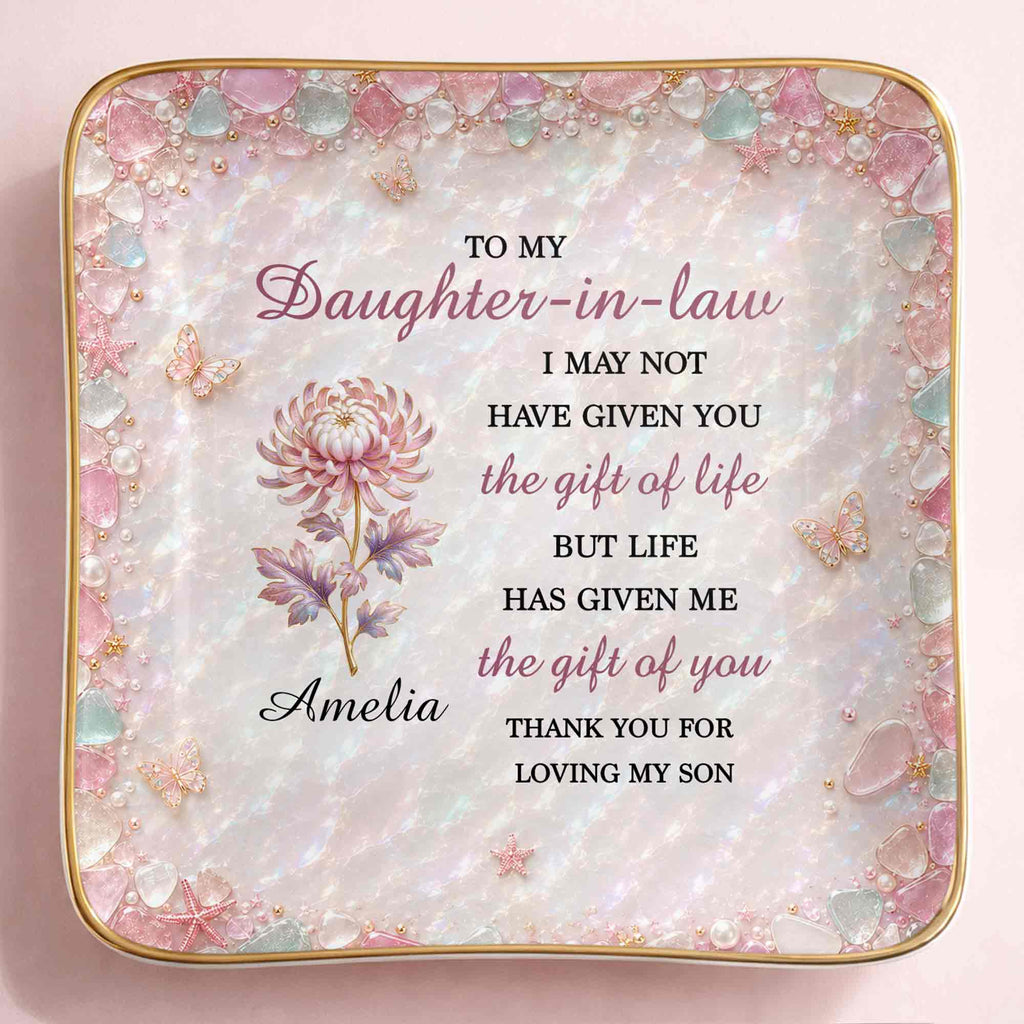Personalized Ceramic Jewelry Dish Custom Name Gift for Daughter-in-Law Jewelry Dish GradoCreations