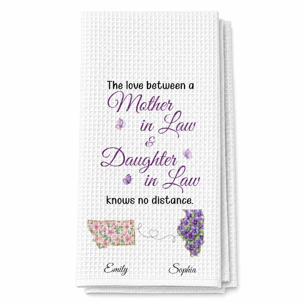 Personalized Kitchen Towel Gift for Daughter-in-Law with Flowers Kitchen Towel GradoCreations